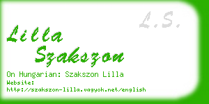 lilla szakszon business card